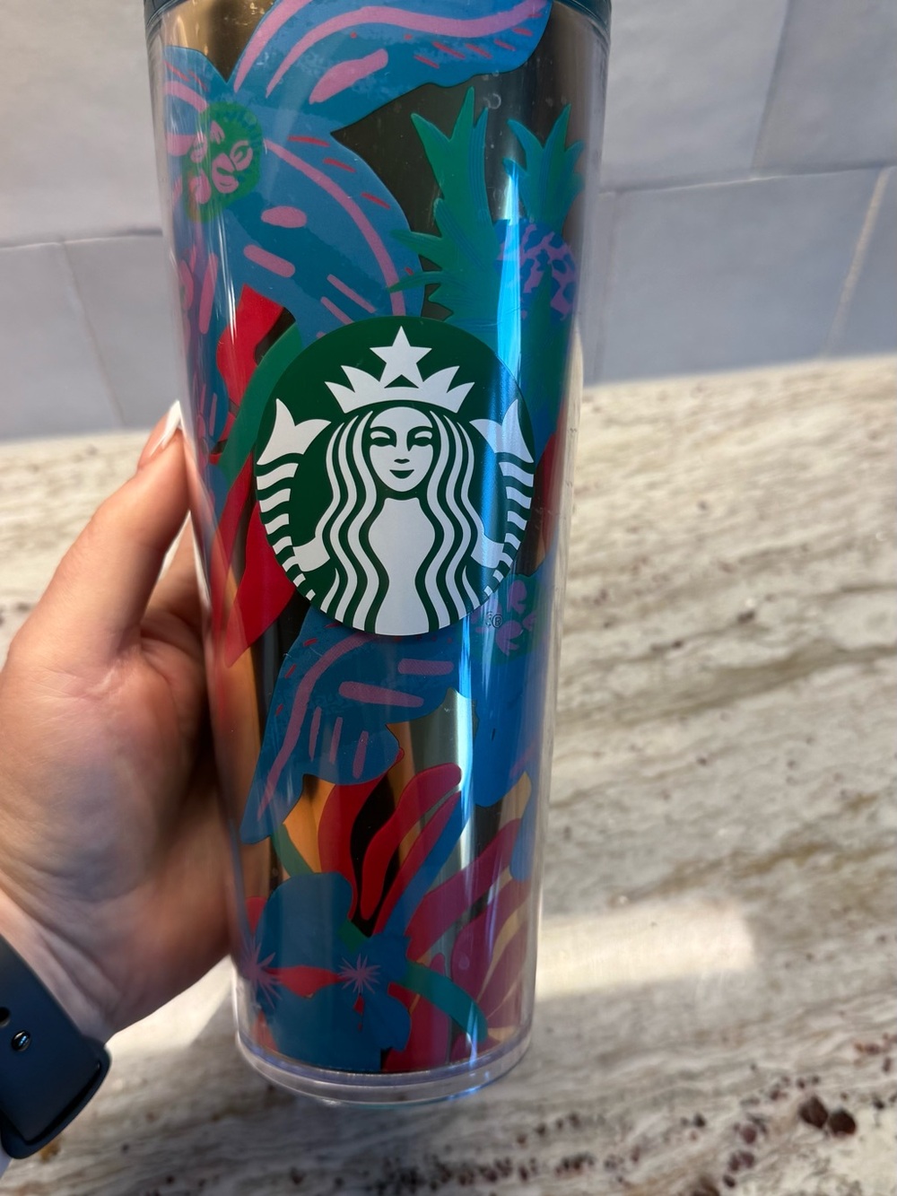 Starbucks Multicolor Tropical Floral Reusable Tumbler
